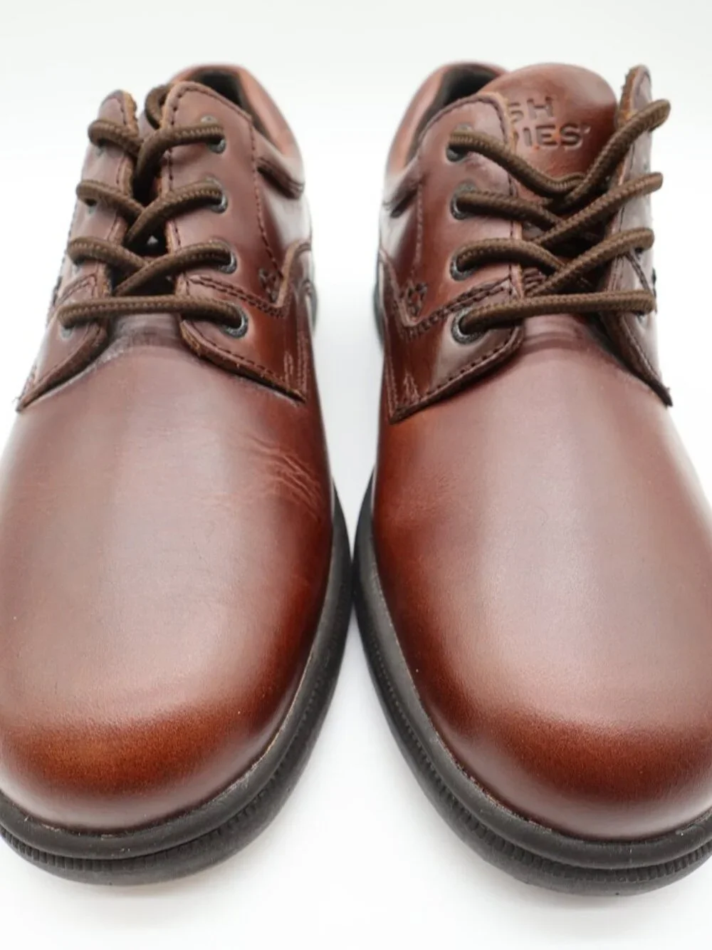 Hush Puppies Glen Casual Shoes Mens 10 Dark Brown Leather Oxford ZeroG Comfort